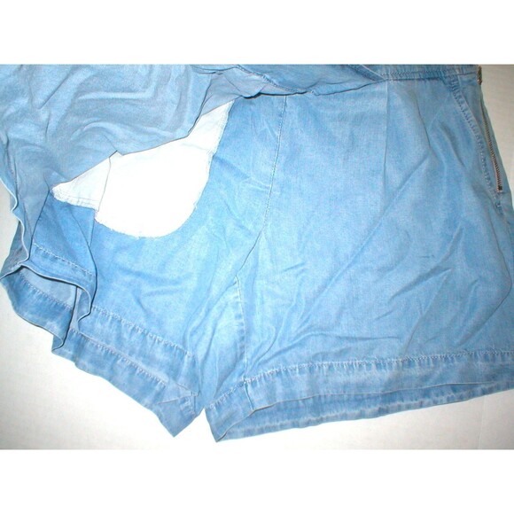 $198 Womens NWT W Worth New York Deim Skort Shorts Skirt 8 Blue Light Wrap Nice - Picture 3 of 7